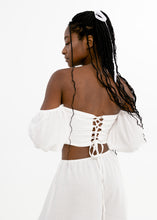 Load image into Gallery viewer, Dahlia - Bustier top with convertible sleeves - White
